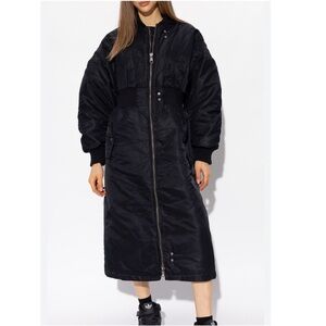 Adidas Blue Version Women’s Black Santiago Long Coat Size Medium